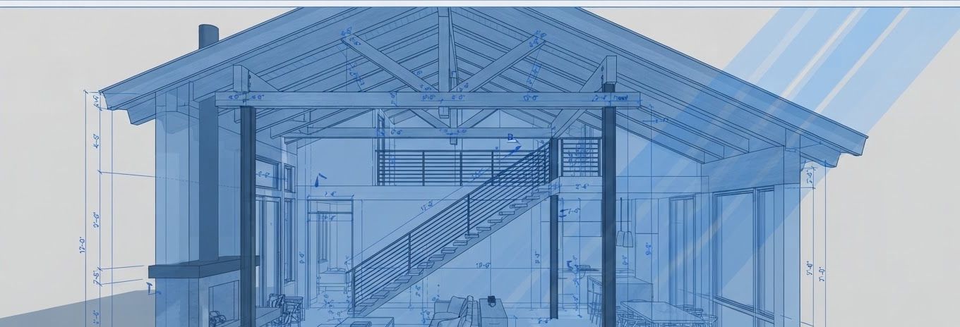A cut-away drawing of a house